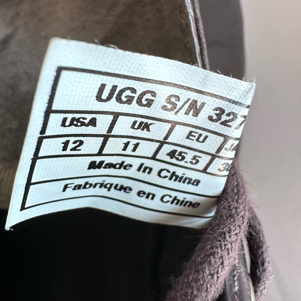 UGG Leighton Chukka Boots 3275 Shearling Insole Dark Chocolate Brown Mens 12 US - Picture 12 of 16